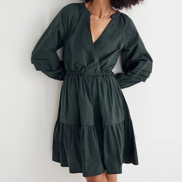 Madewell Dresses & Skirts - Madewell Crinkle Poplin Wrap Mini Dress XS NWT